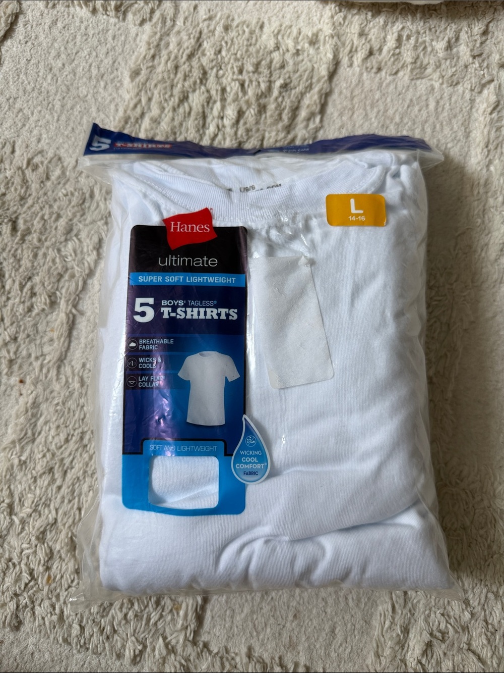 Hanes White Boys' Short Sleeve Tee Pack - Ultimate Comfort